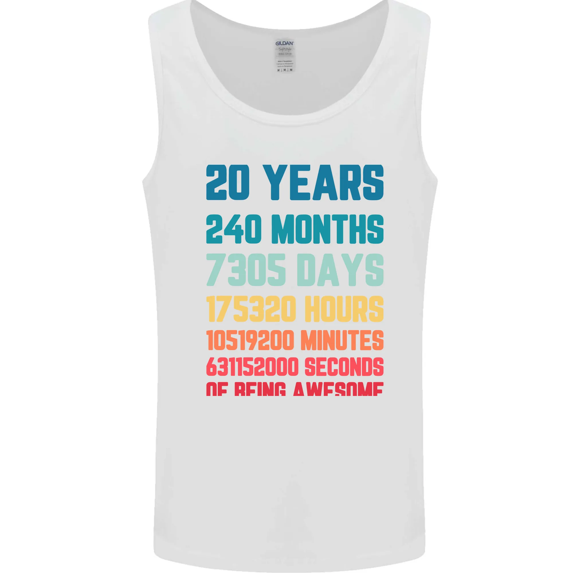 20th Birthday 20 Year Old Mens Vest Tank Top