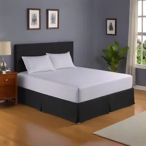 22 Inches Bed Skirt Black Egyptian Cotton 1000TC - All Sizes