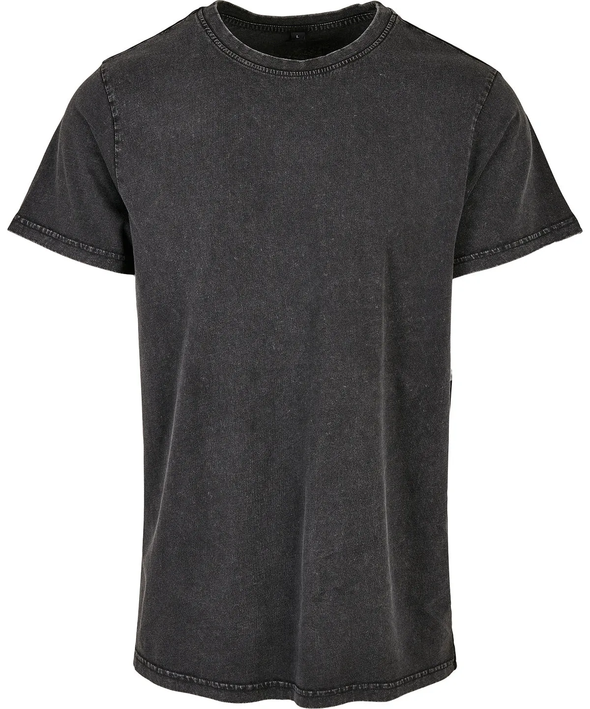 Acid washed round neck tee | Black