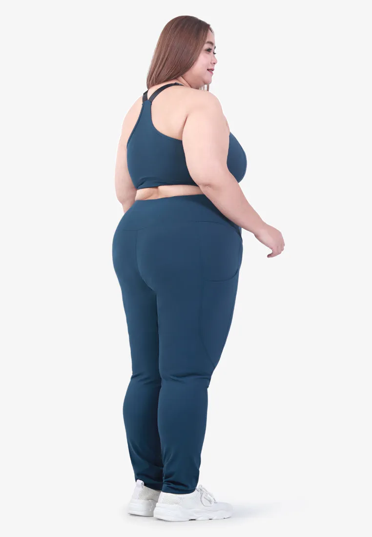 Balance Front Zip Racerback Sports Bra - Teal