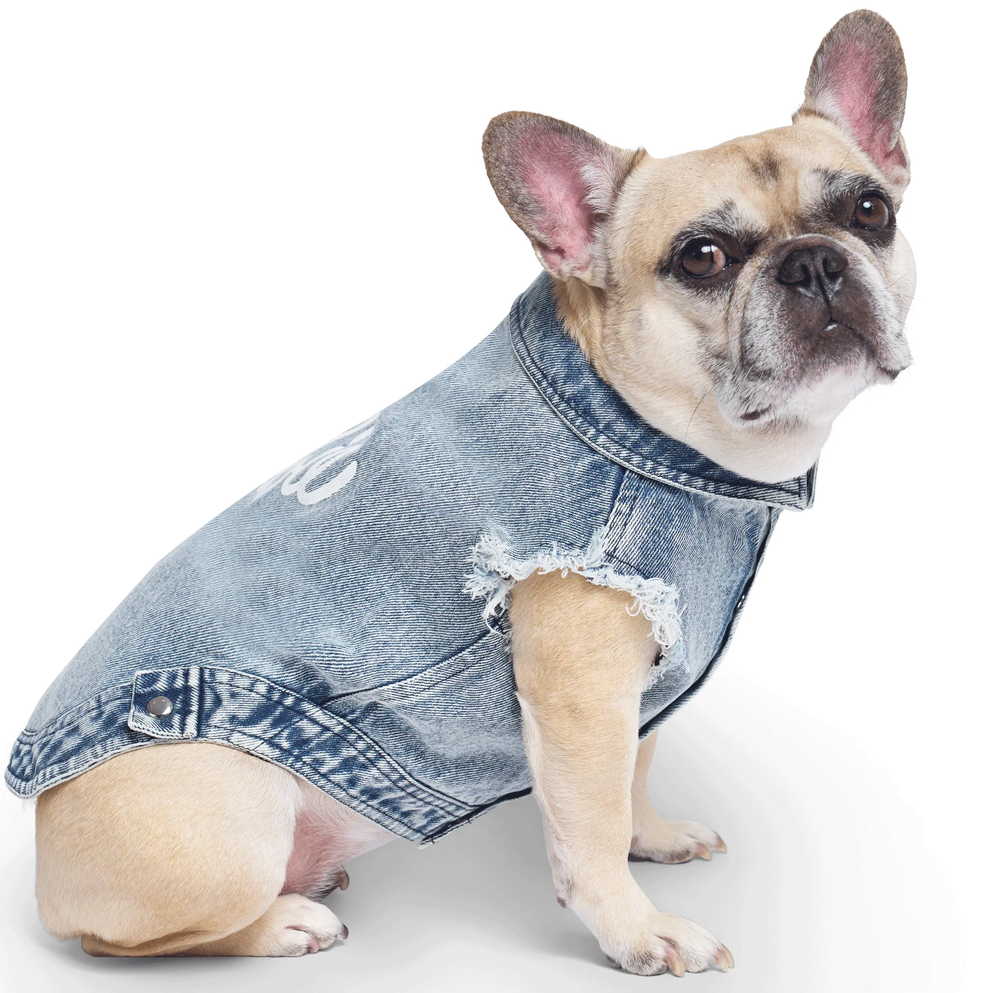 Barbie™ Downtown Denim Vest - Acid Wash Blue