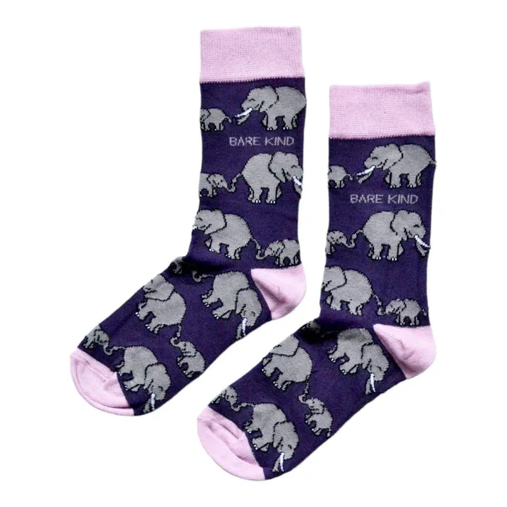 Barekind Socks Adult 4-7 Elephants