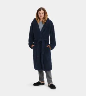 BECKETT Men's Hooded Fleece Robe in Twilight