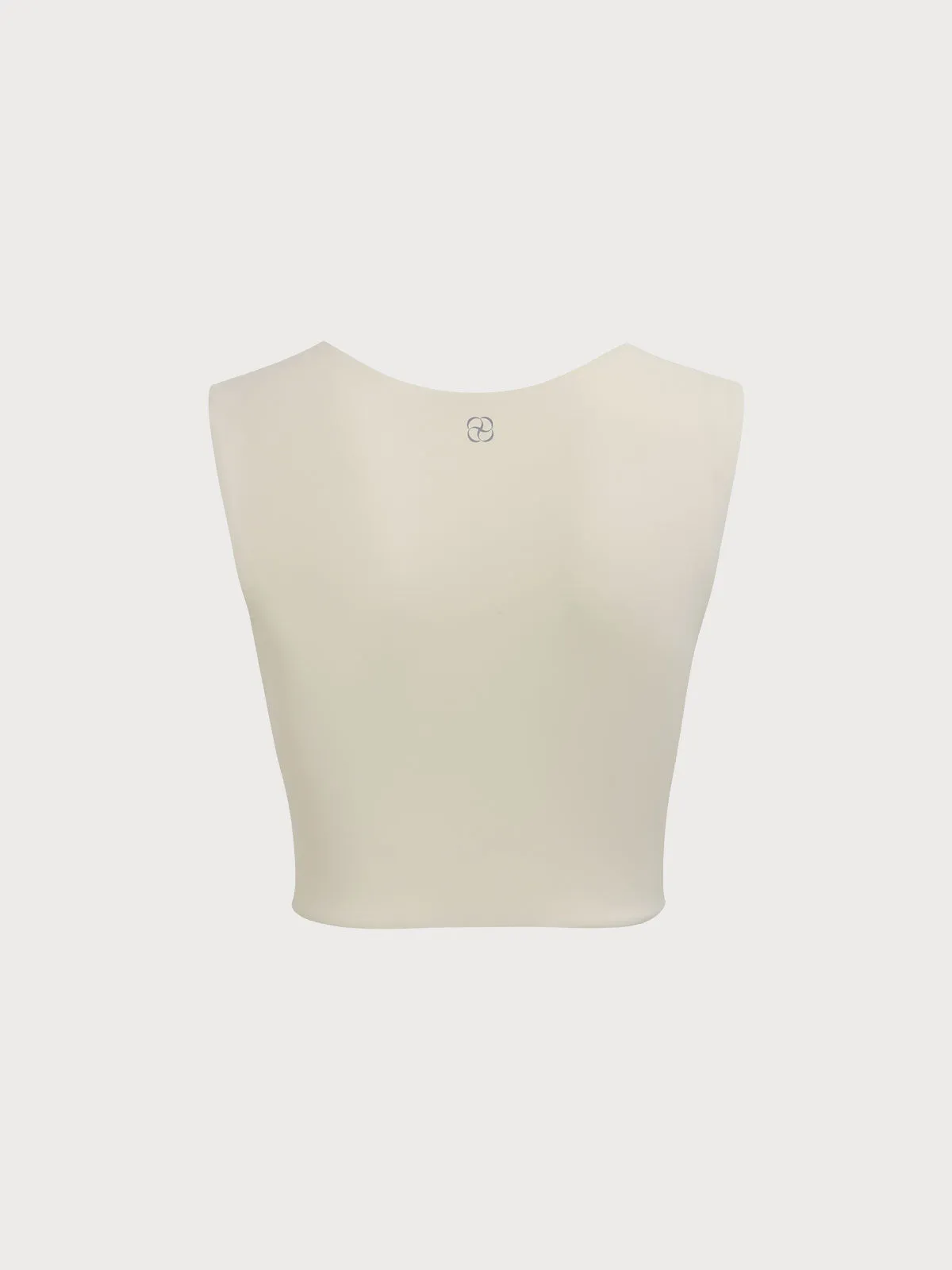 Beige V-Neck Tank Top--Light Support