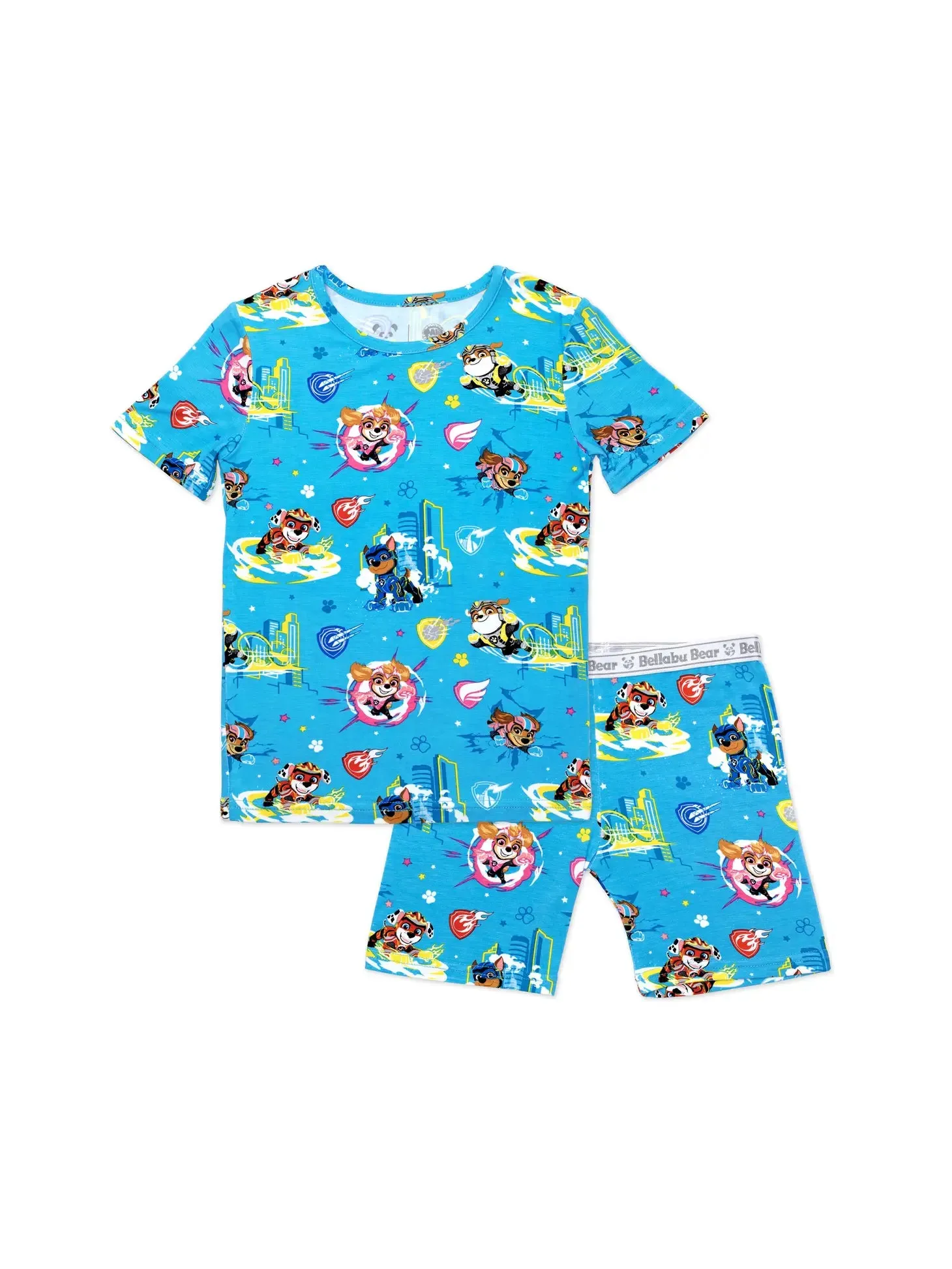 Bellabu Bear x Paw Patrol Mighty Movie - Mighty Pups Kids Bamboo Short Set Pajamas