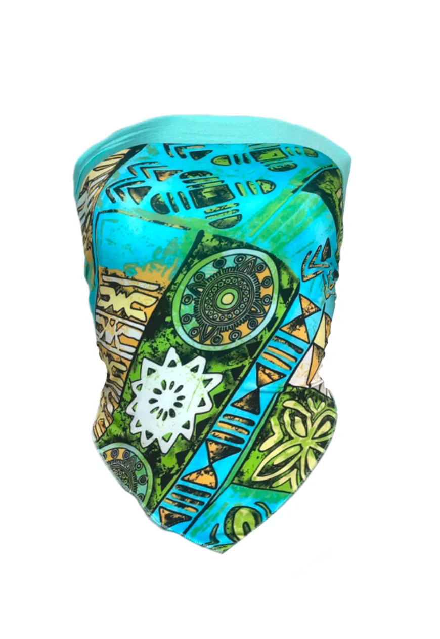 BLUE MOSAIC/ AQUA REVERSIBLE HANKIE TOP