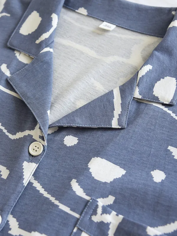 Cartoon Print Cotton Couple Pajamas