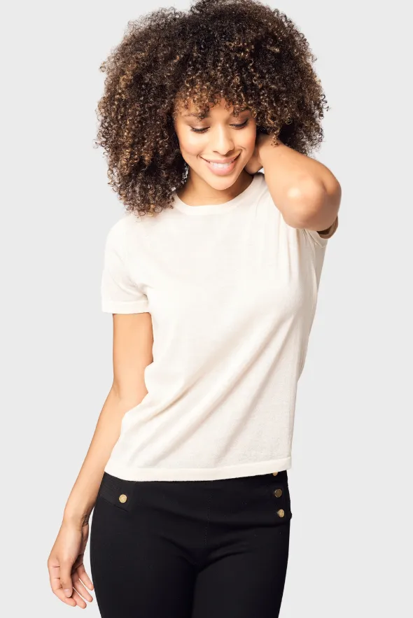 Chic Crew Neck Cashmere T-shirt