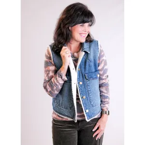 Democracy Denim Vest with Sherpa Lining