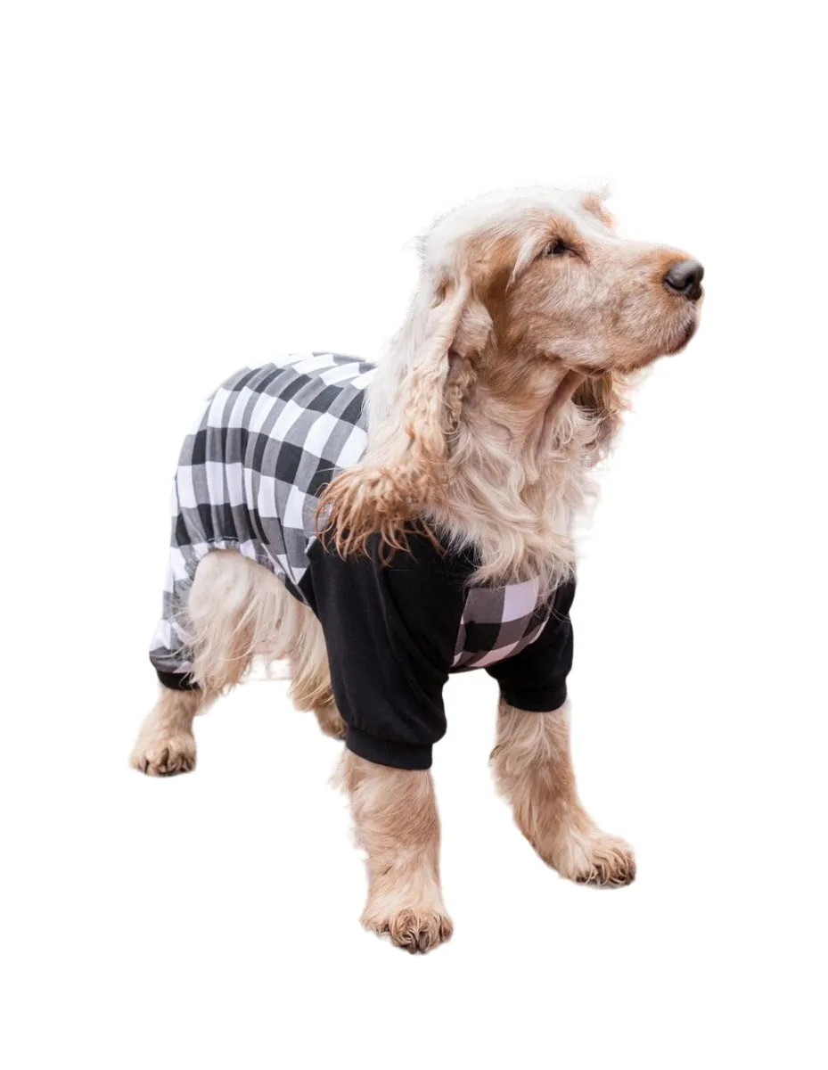 Dog Black & White Plaid Pajamas
