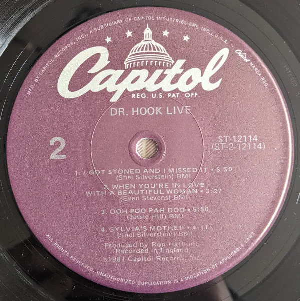 Dr. Hook - Live (LP, Album) (VG )