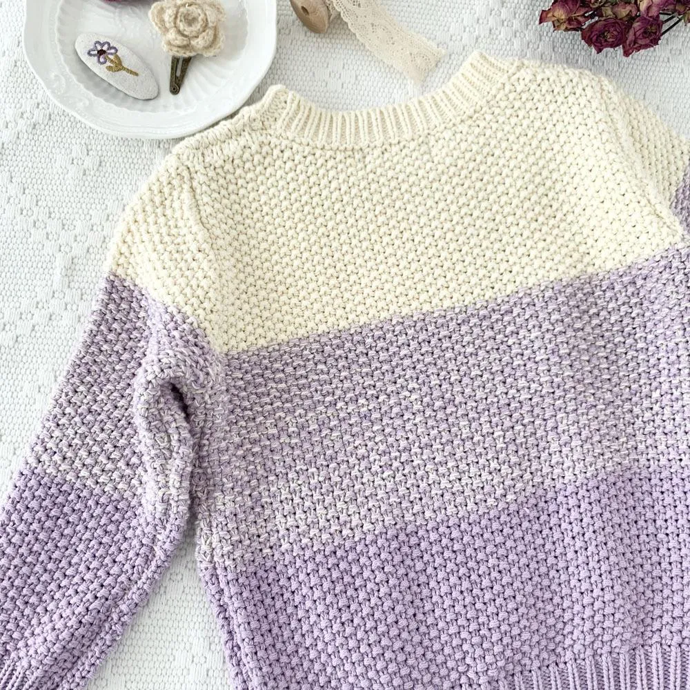 Girls Sweater Thick Twisted Rope Twist Sweater Purple Gradient Wholesale Girls Clothes