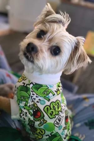 Green Graffiti Goblins Dog Pajamas