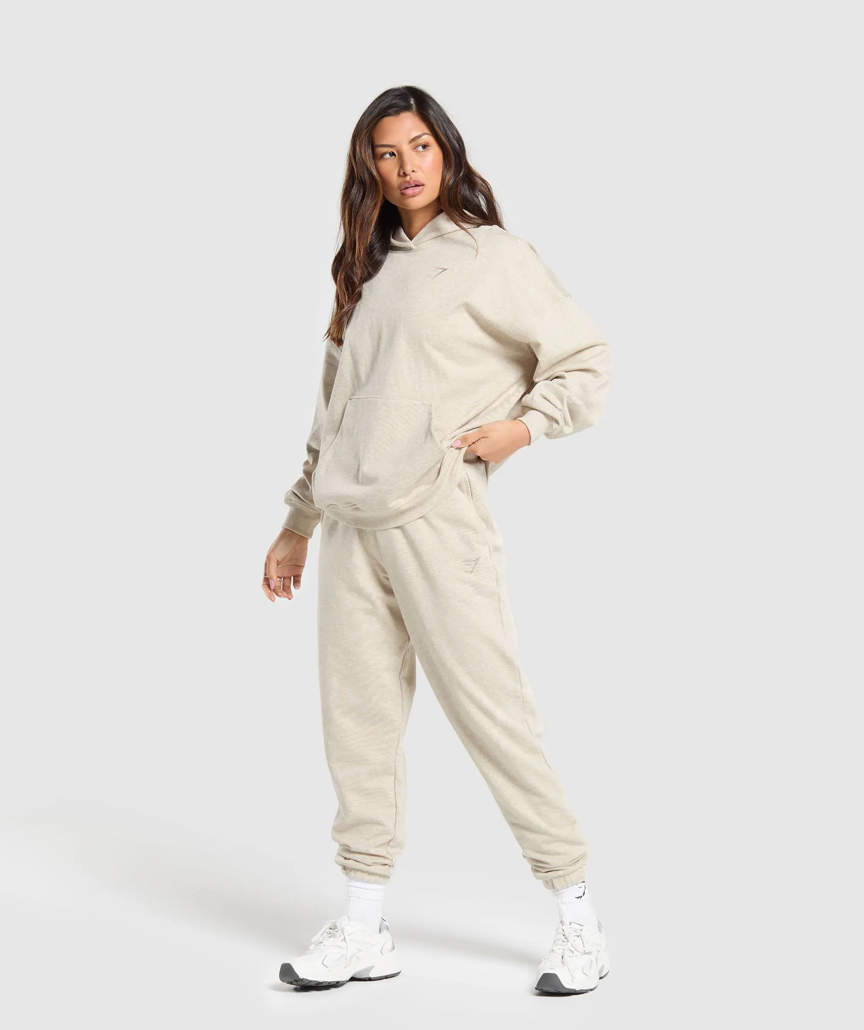 Gymshark Rest Day Sweats Hoodie - Beige Marl