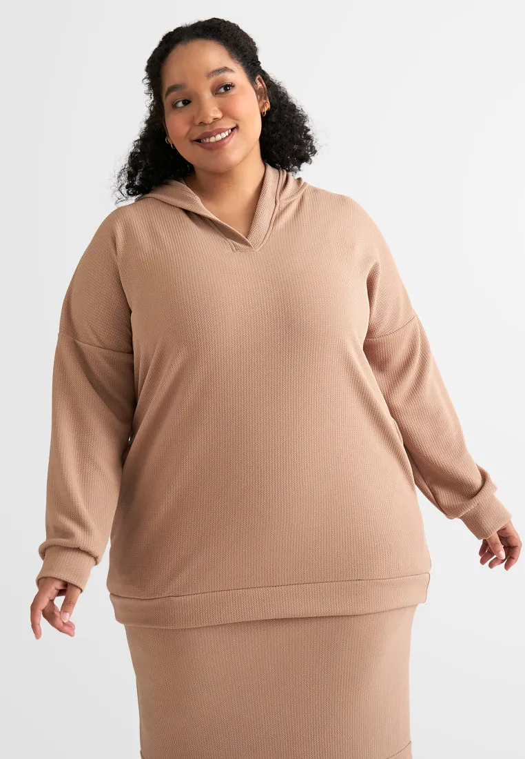 Harley Long Sleeve Waffle Hoodie Long Top
