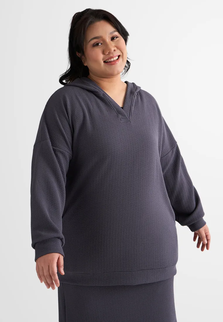 Harley Long Sleeve Waffle Hoodie Long Top