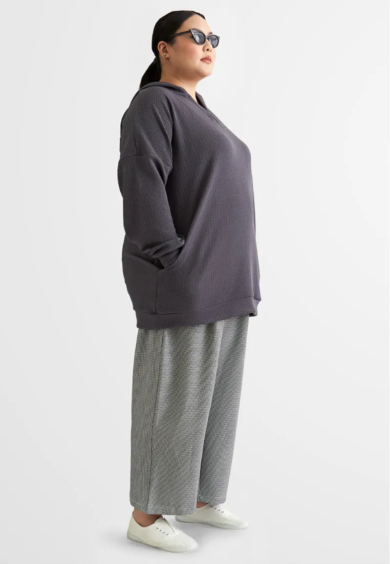 Harley Long Sleeve Waffle Hoodie Long Top