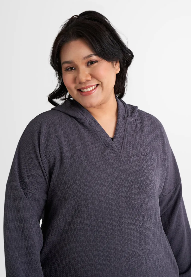 Harley Long Sleeve Waffle Hoodie Long Top