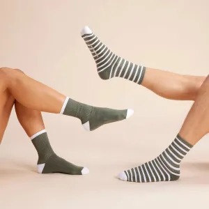 Hommey Socks 2 Pack - Matcha Stripes