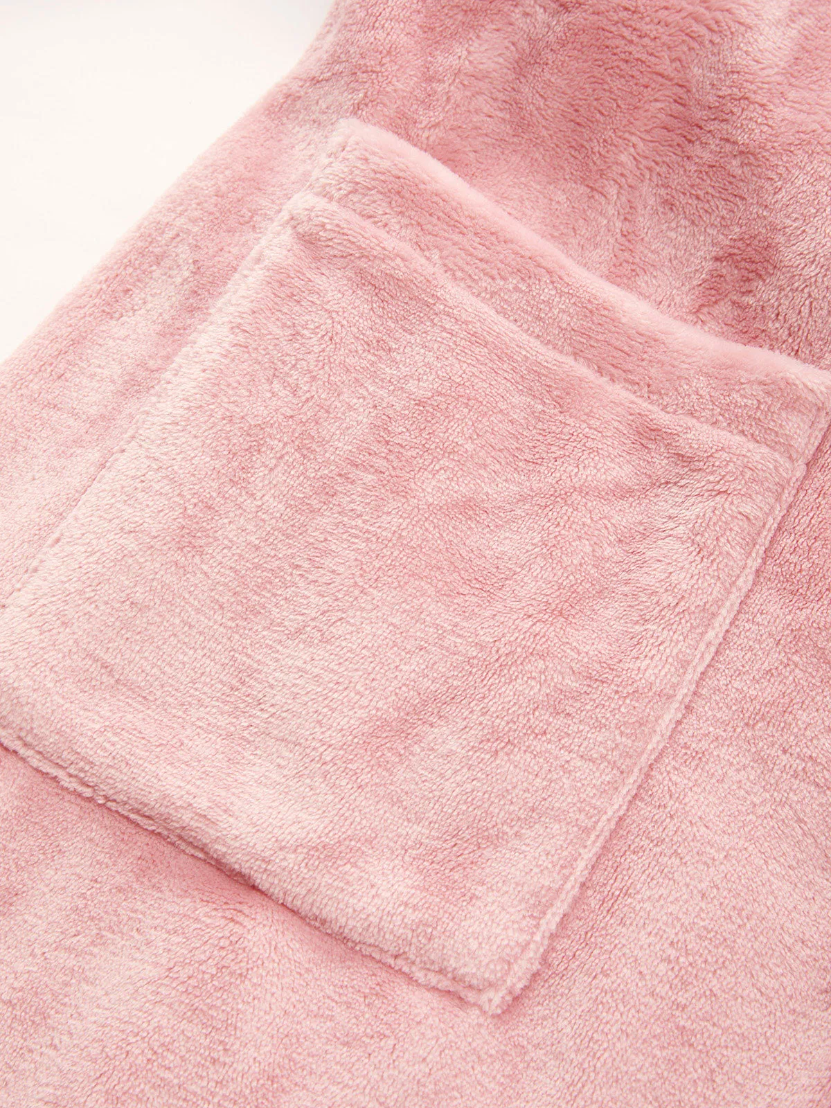 Hooded Belt Fleece Lounge Robe