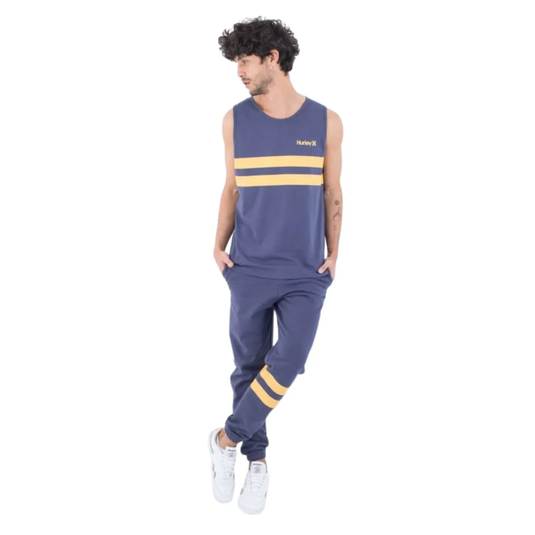 Hurley Oceancare Stripes Tank Top Vest - Submarine