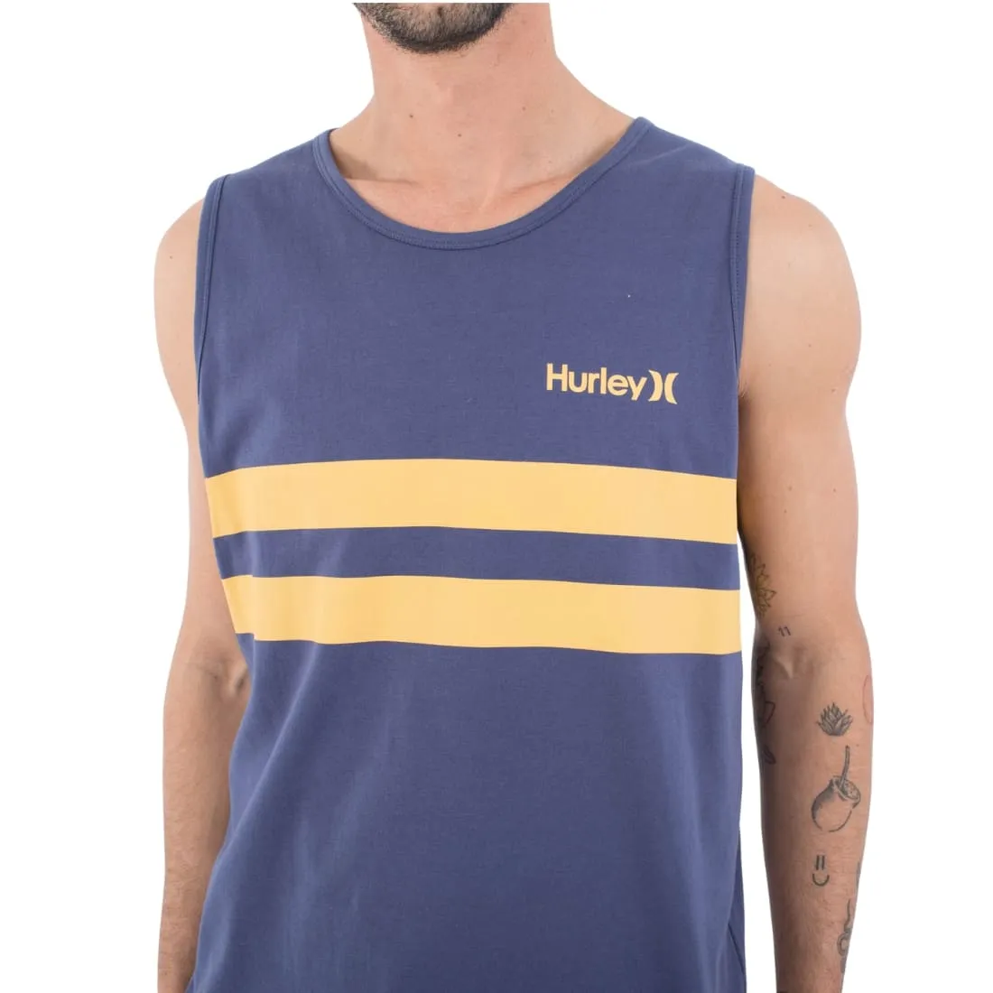 Hurley Oceancare Stripes Tank Top Vest - Submarine