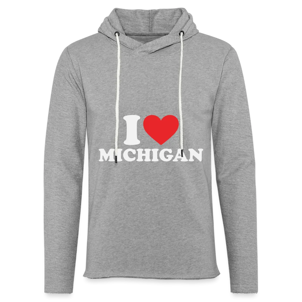 I Heart Michigan Lightweight Terry Hoodie