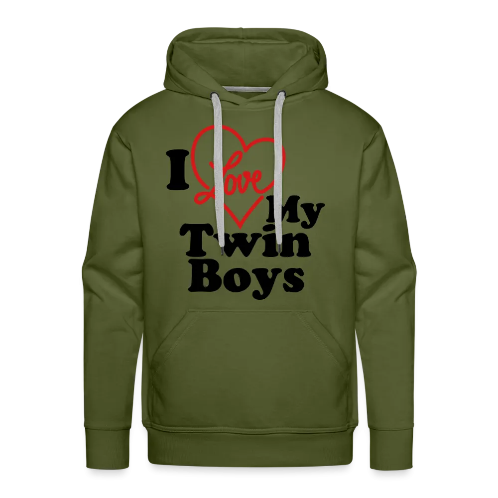 I Love My Twin Boys : Men’s Premium Hoodie