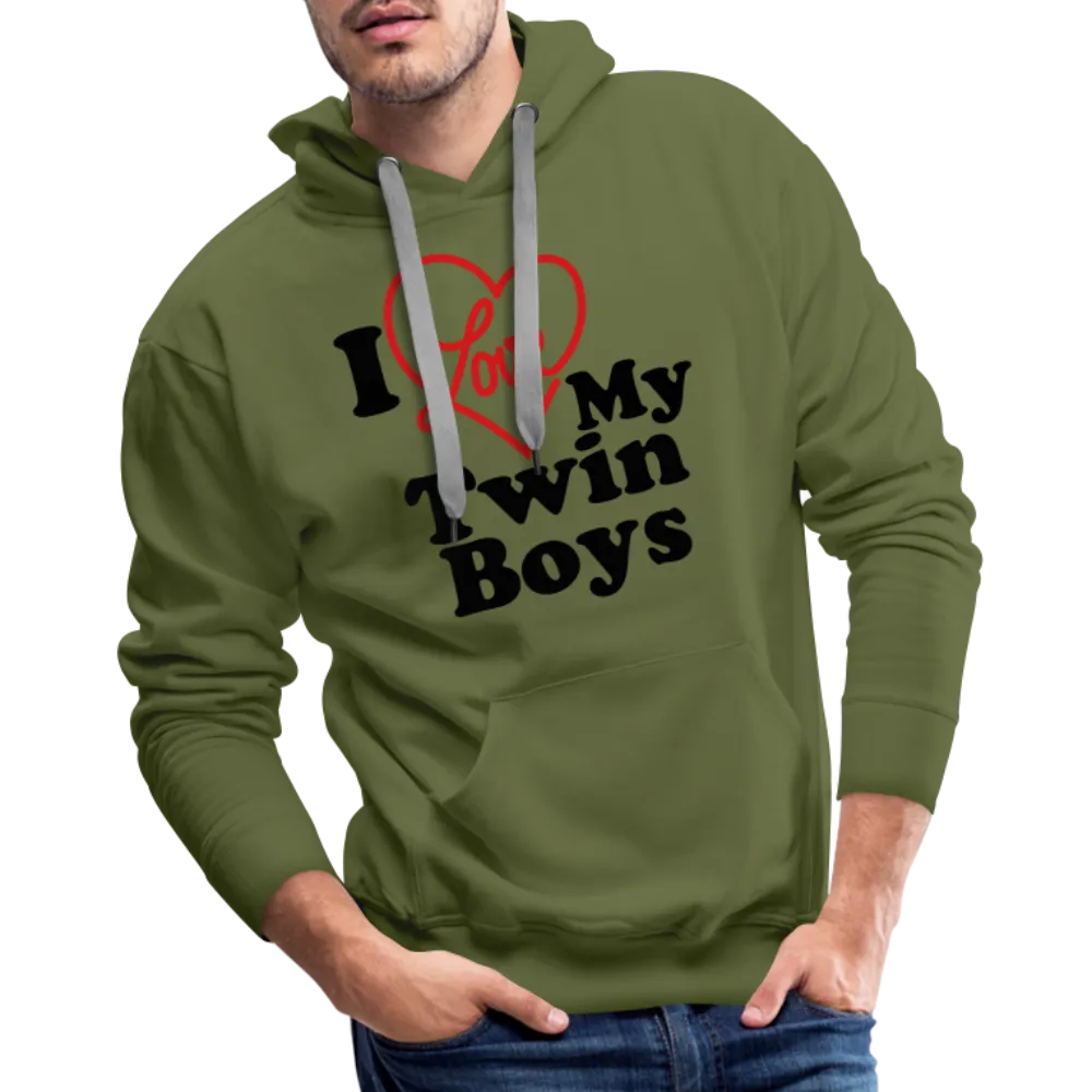 I Love My Twin Boys : Men’s Premium Hoodie