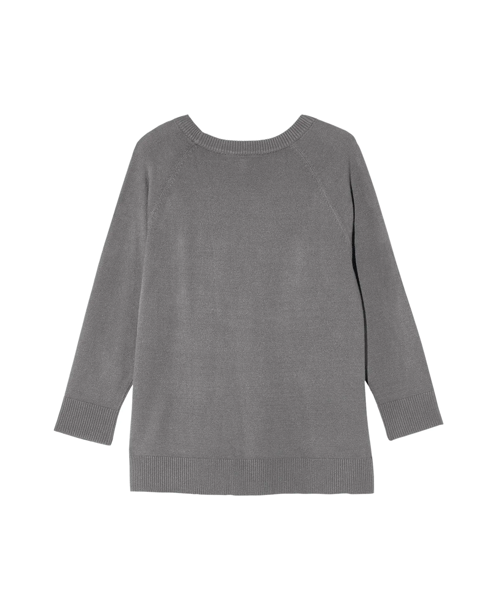 Iclyn Criss Cross Hem Zipper Sweater | Charcoal Grey