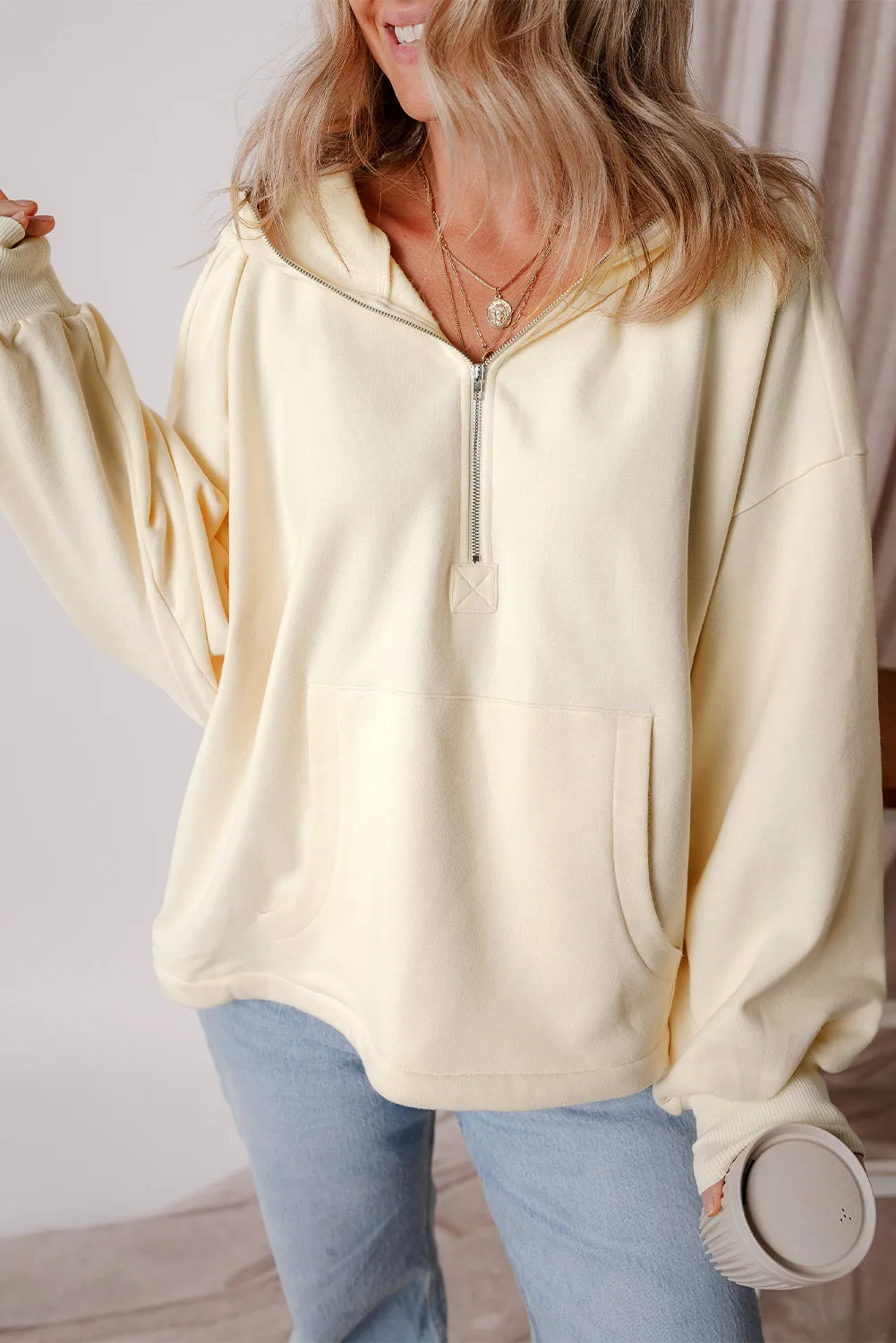 Kangaroo Pockets Loose Hoodie