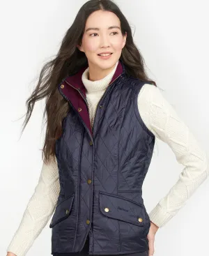 LADIES BARBOUR CAVALRY GILET - NAVY/MERLO