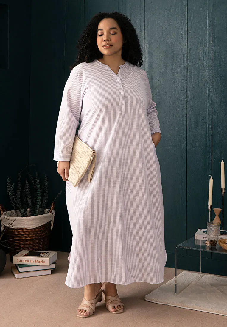 Laura Stripes Long Shirt Jubah Dress
