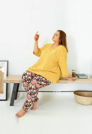 Leci Fun Printed Leggings - Red Floral
