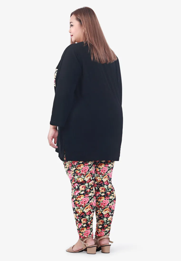 Leci Fun Printed Leggings - Red Floral