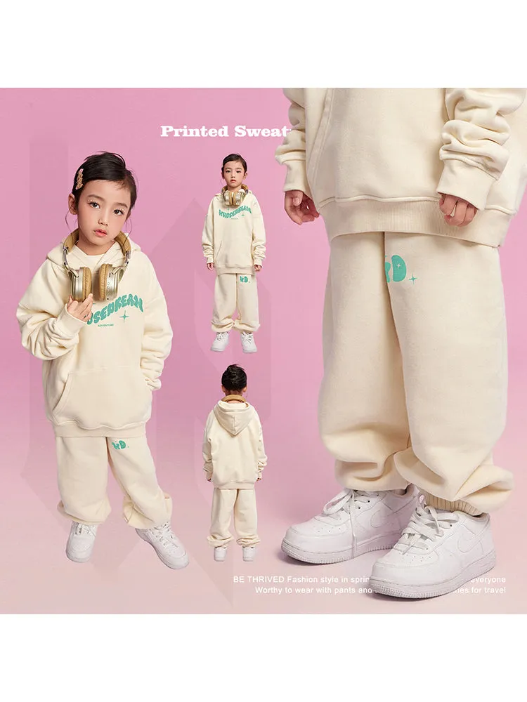 Loose-Fitting Foam Print Kids Pants