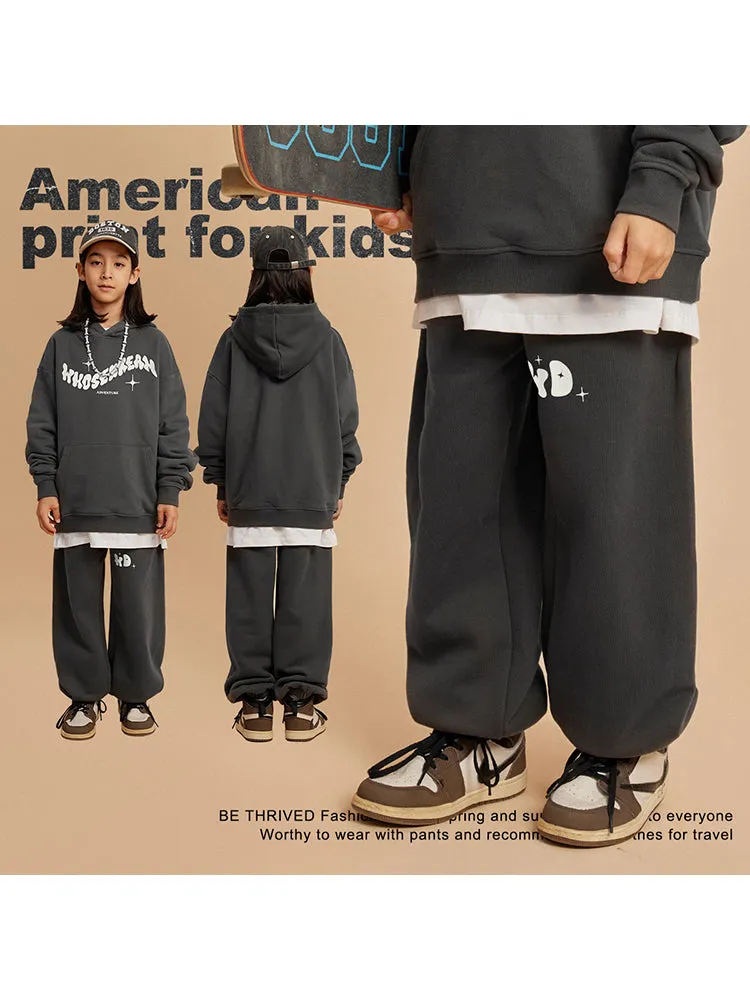 Loose-Fitting Foam Print Kids Pants