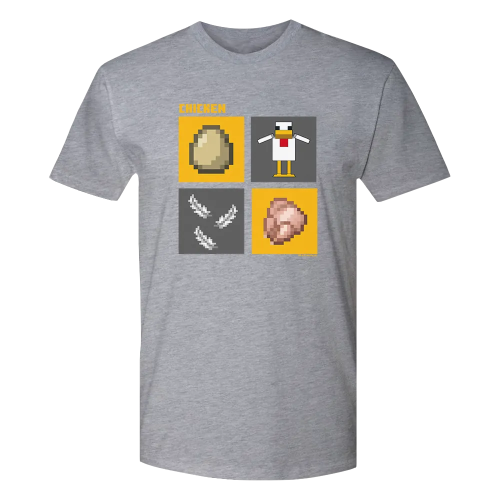 Minecraft Evolution of the Chicken Adult Short Sleeve T-Shirt