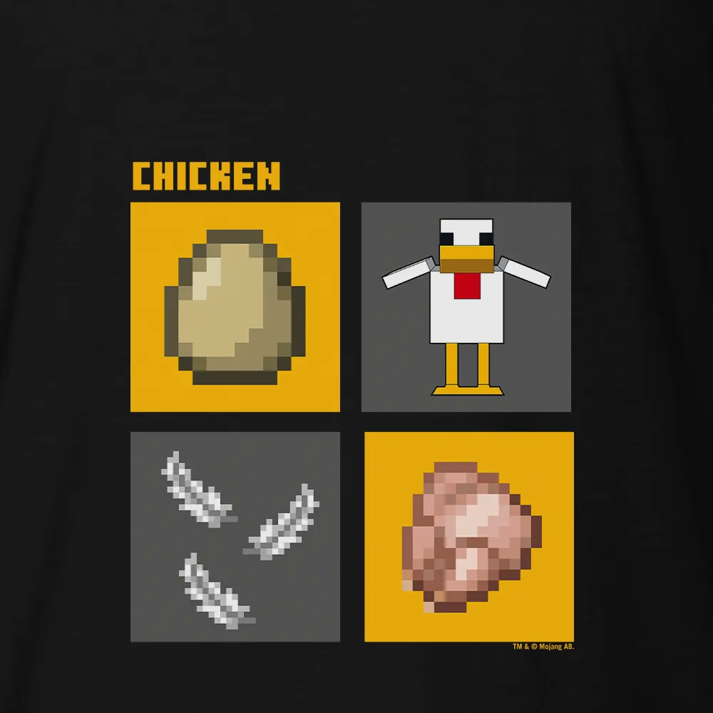 Minecraft Evolution of the Chicken Adult Short Sleeve T-Shirt