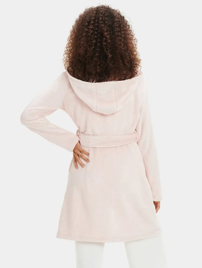 MIRANDA Hooded Fleece Robe in Ice Pink