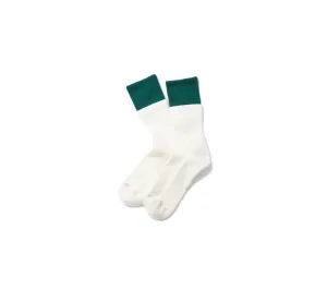 Organic Double Layer Crew | Green/Off White