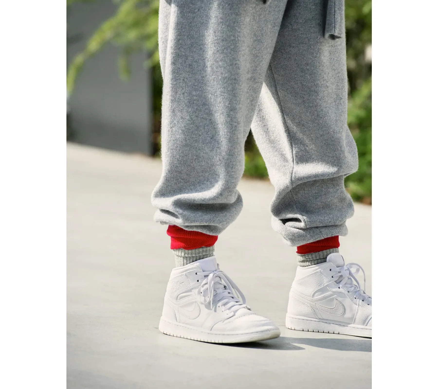 Organic Double Layer Crew | Green/Off White