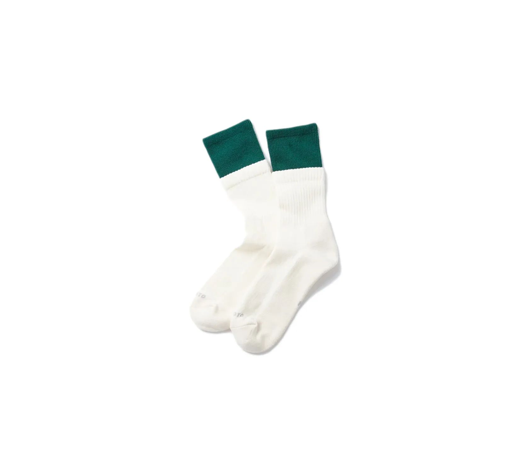 Organic Double Layer Crew | Green/Off White