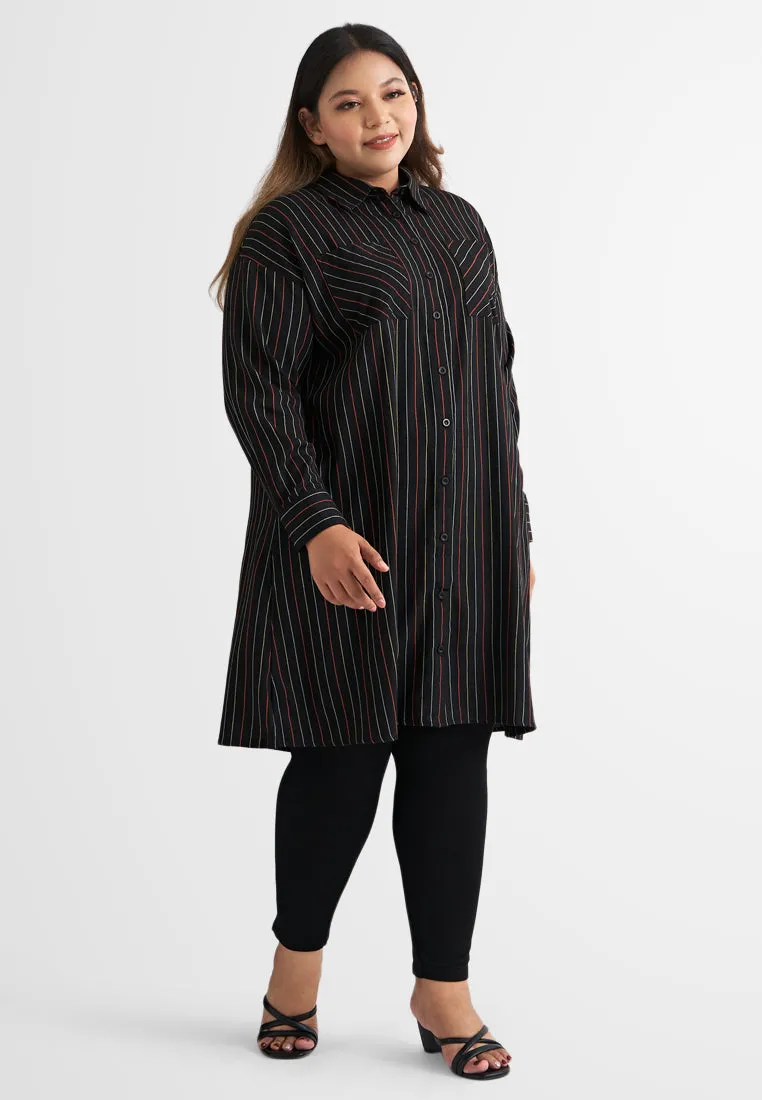 Ramona Colorful Stripes Long Tunic Shirt