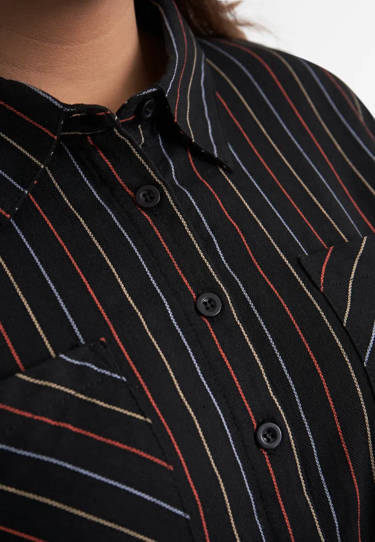 Ramona Colorful Stripes Long Tunic Shirt