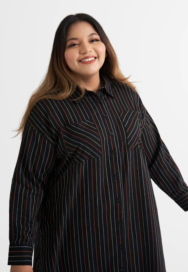 Ramona Colorful Stripes Long Tunic Shirt