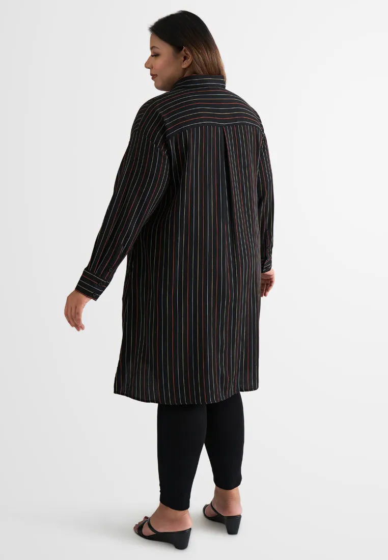 Ramona Colorful Stripes Long Tunic Shirt
