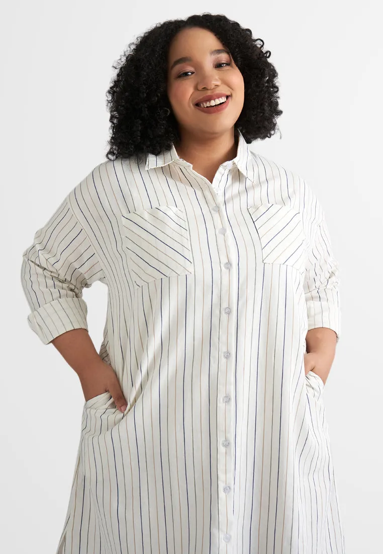 Ramona Colorful Stripes Long Tunic Shirt