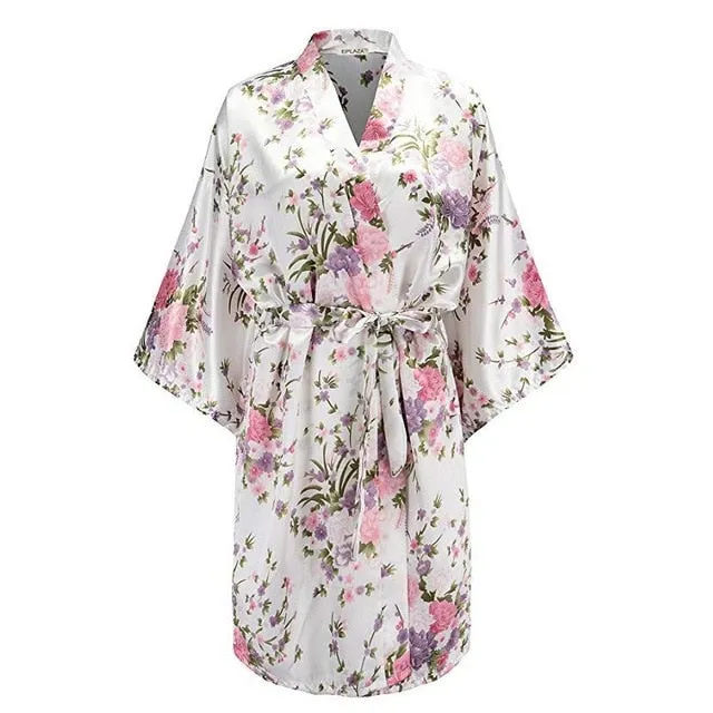 Rayon Bath/home/Nightwear Floral Robe