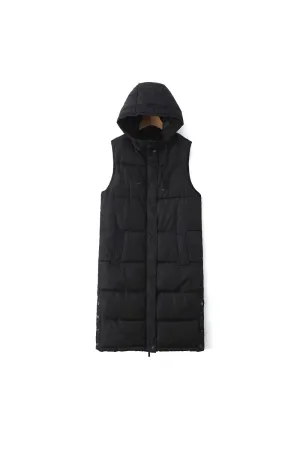 'Robin' Chic Long Hooded Cotton Vest